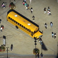 American School Bus in  Sheffield from the air 