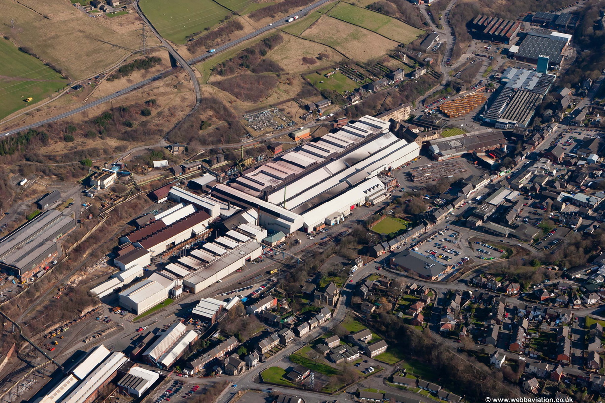Stocksbridge Steelworks, South Yorkshire aerial photograph