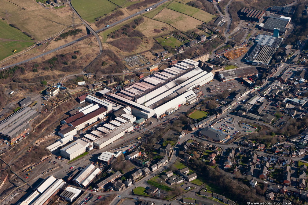 Stocksbridge Steelworks, South Yorkshire aerial photograph