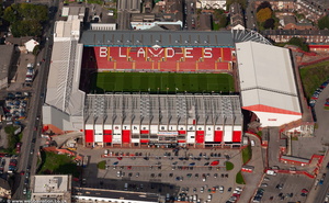 Bramall Lane football stadium  Sheffield aerial photograph 