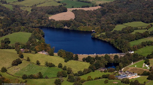 Knypersley Reservoir Staffordshire from the air 