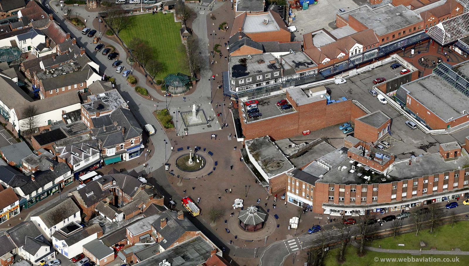 Cannock town centre  Staffordshire  from the air