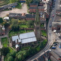 St Giles' Catholic Church, Cheadle  Staffordshire  from the air