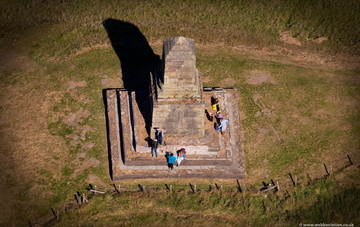 John Wedgwood Monument, Bignall Hill Staffordshire from the air 