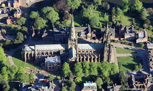 Lichfield Cathedral  from the air