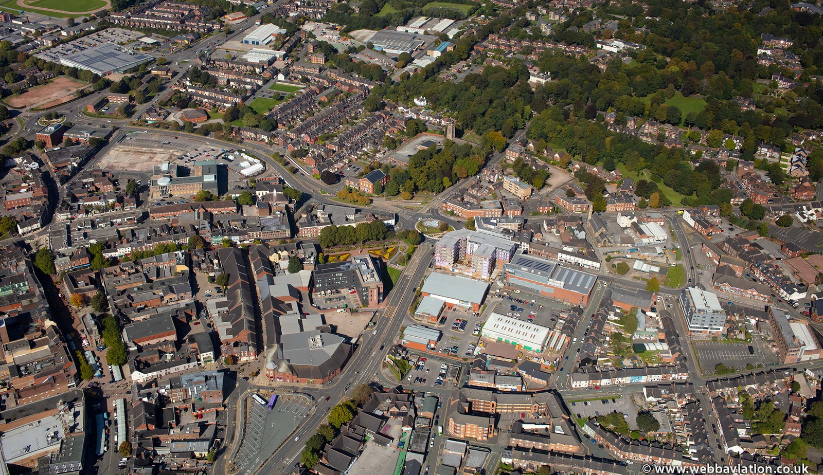 Newcastle-under-Lyme  Staffordshire  from the air 