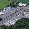  Keele Motorway Services on the M6 Motorway at Keele near Newcastle, Staffordshire UK aerial photograph