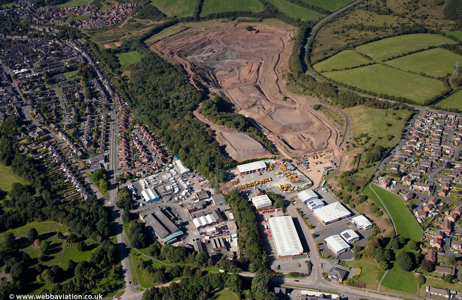 Knutton Quarry Newcastle-under-Lyme Staffordshire  from the air 