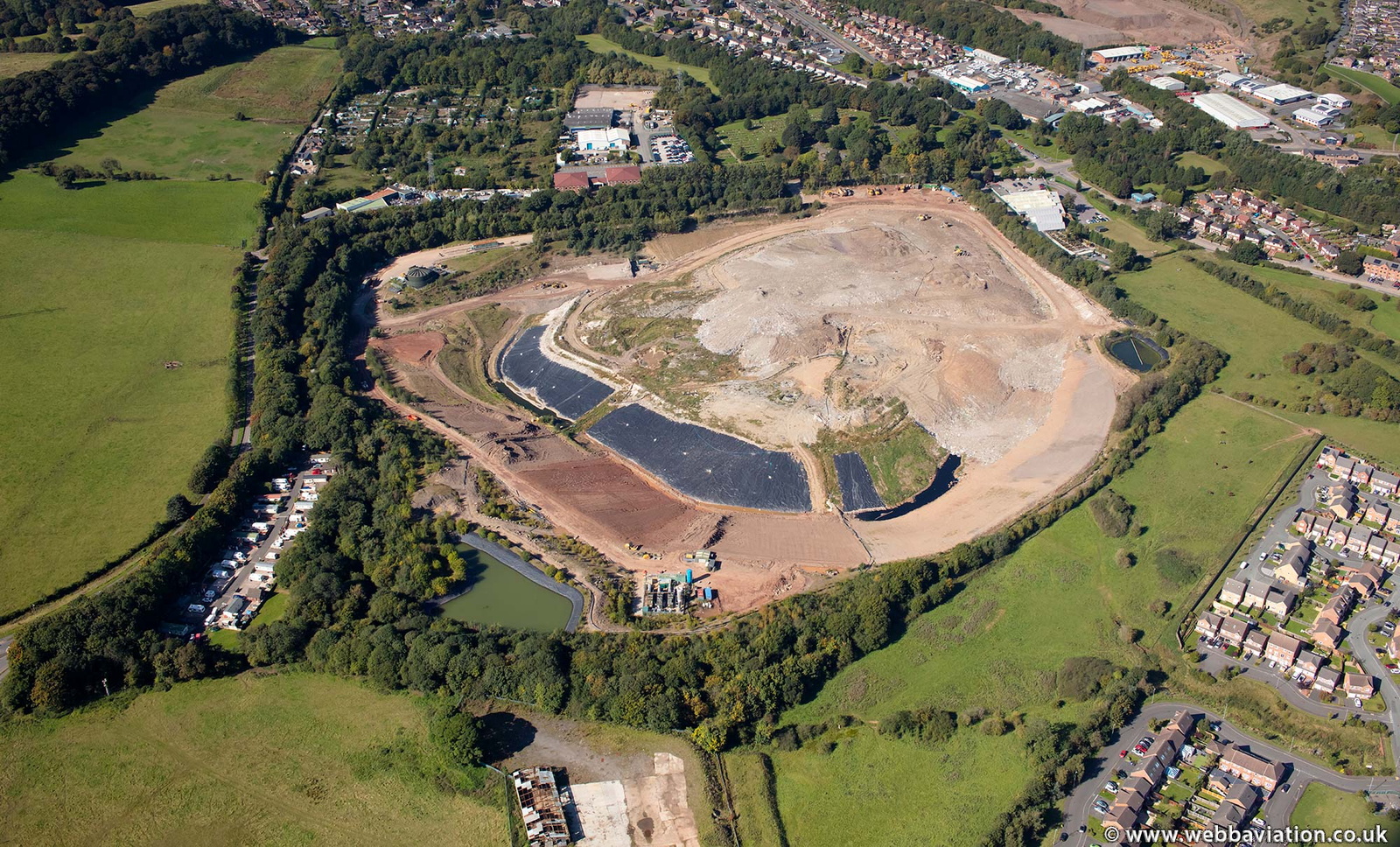 Walleys Quarry landfill Newcastle-under-Lyme Staffordshire  from the air 