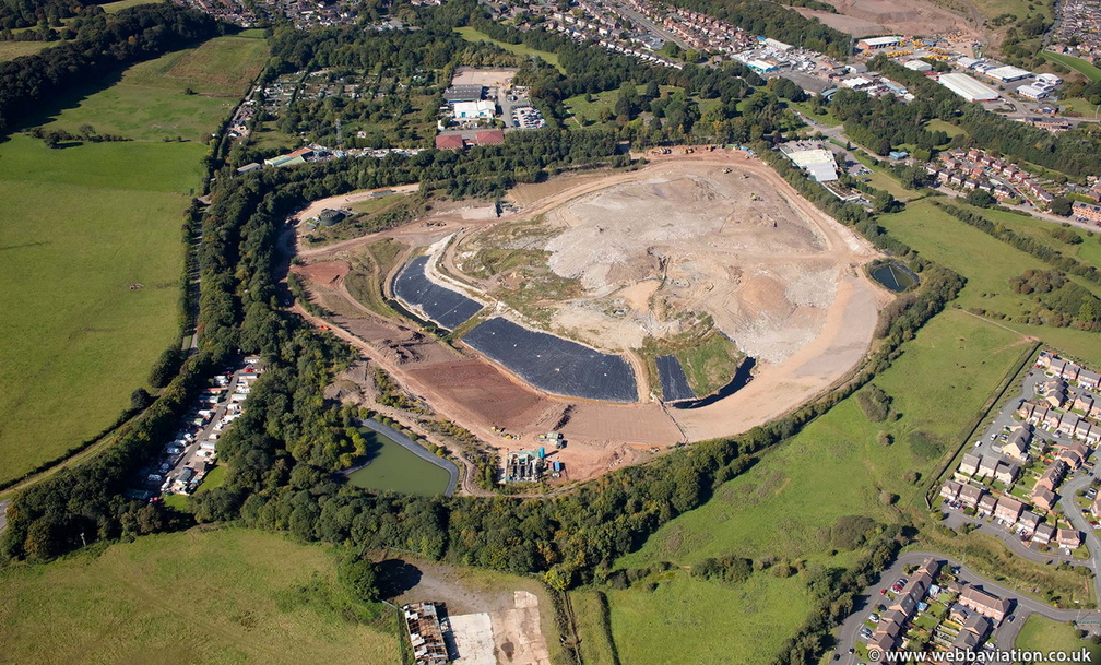 Walleys Quarry landfill Newcastle-under-Lyme Staffordshire  from the air 