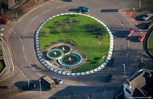 roundabout  Newcastle-under-Lyme from the air