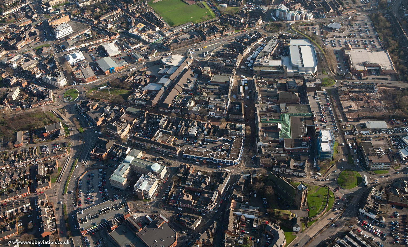 Newcastle-under-Lyme from the air