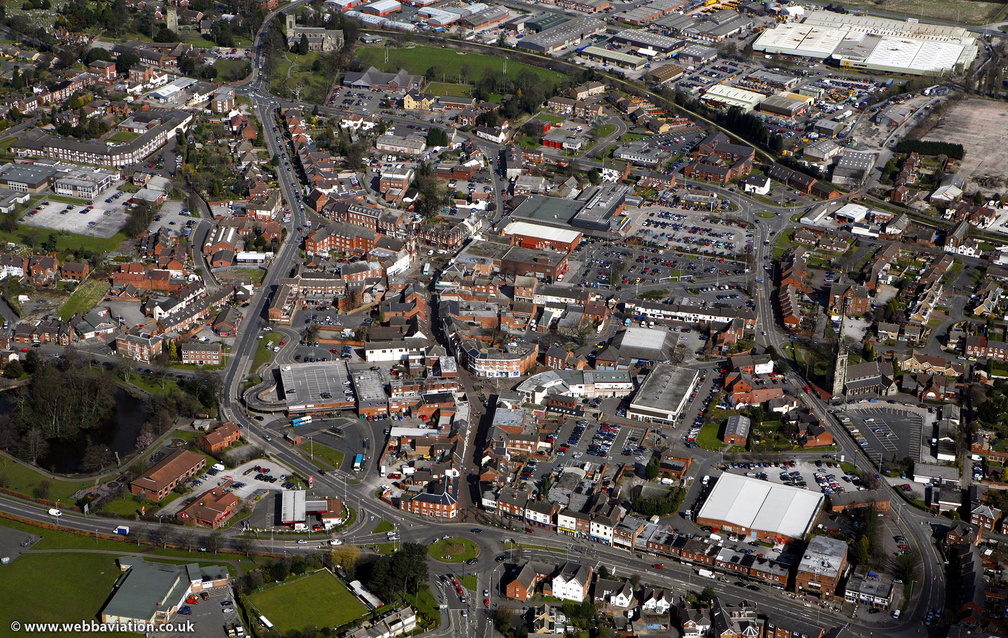 Rugeley town centre   from the air