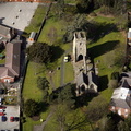Old Church of St Augustine, Rugeley, Staffordshire from the air