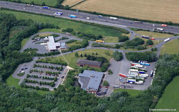 Stafford  Motorway Services on the M6 Motorway  south bound , Staffordshire UK  aerial photograph
