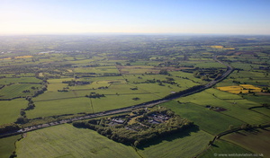 Stafford services on the M6 motorway southbound   from the air
