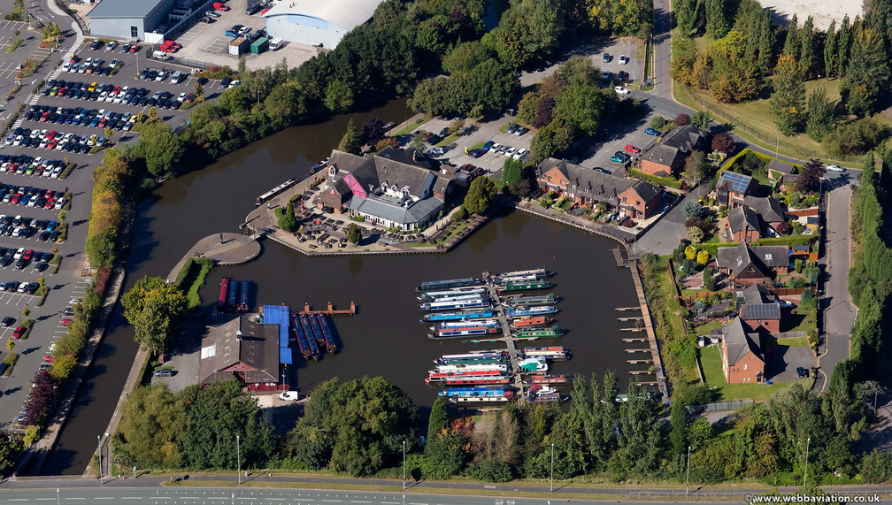 Festival Park Marina, Etruria, Stoke on Trent, from the air 