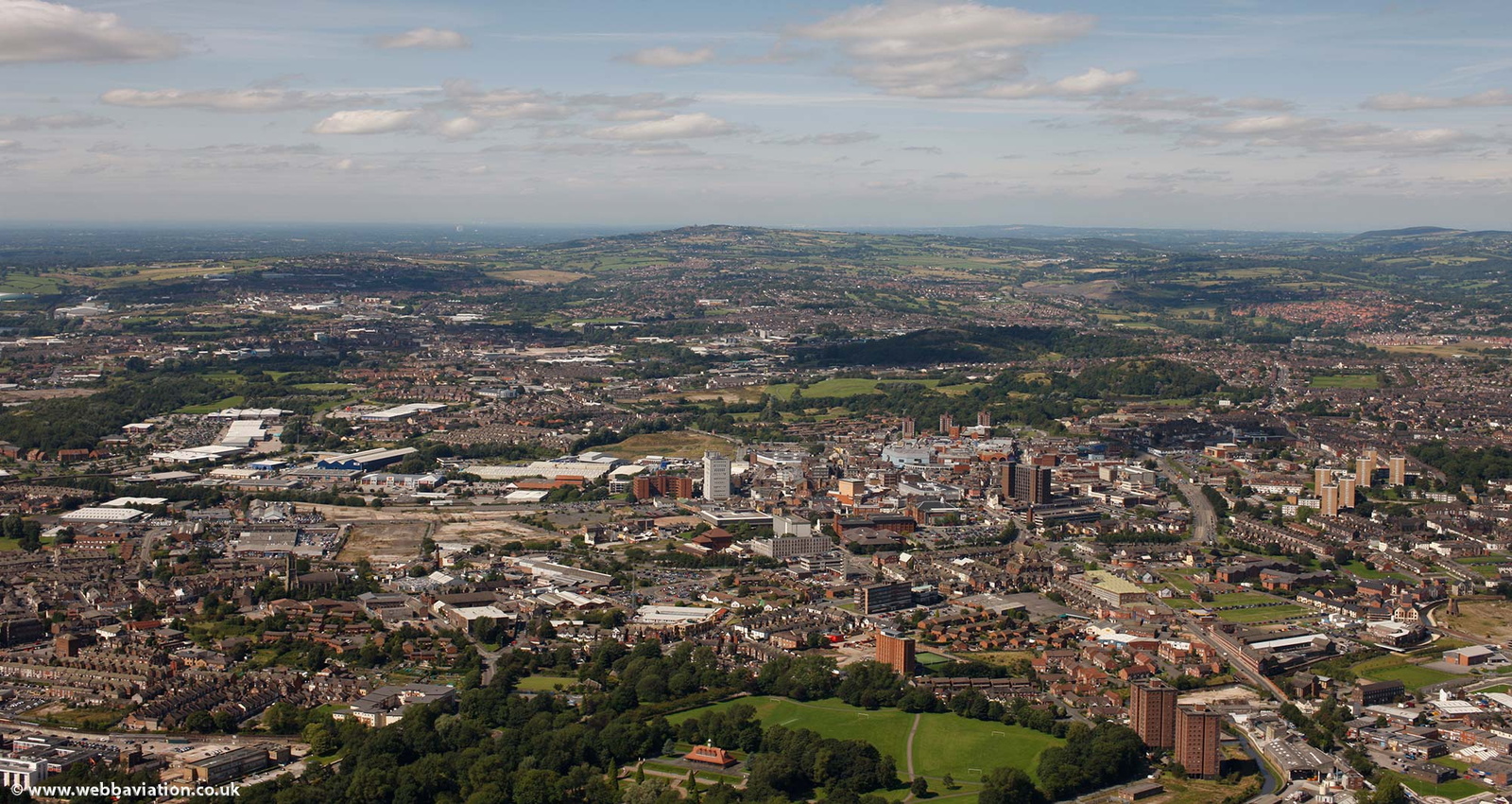 Hanley  Stoke on Trent from the air