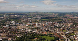 Hanley  Stoke on Trent from the air