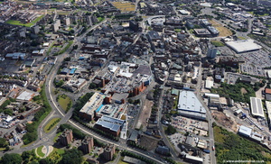 Hanley town centre Stoke-on-Trent from the air