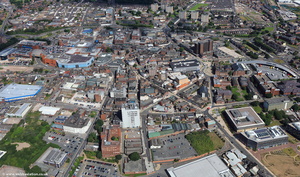 Hanley town centre Stoke-on-Trent from the air