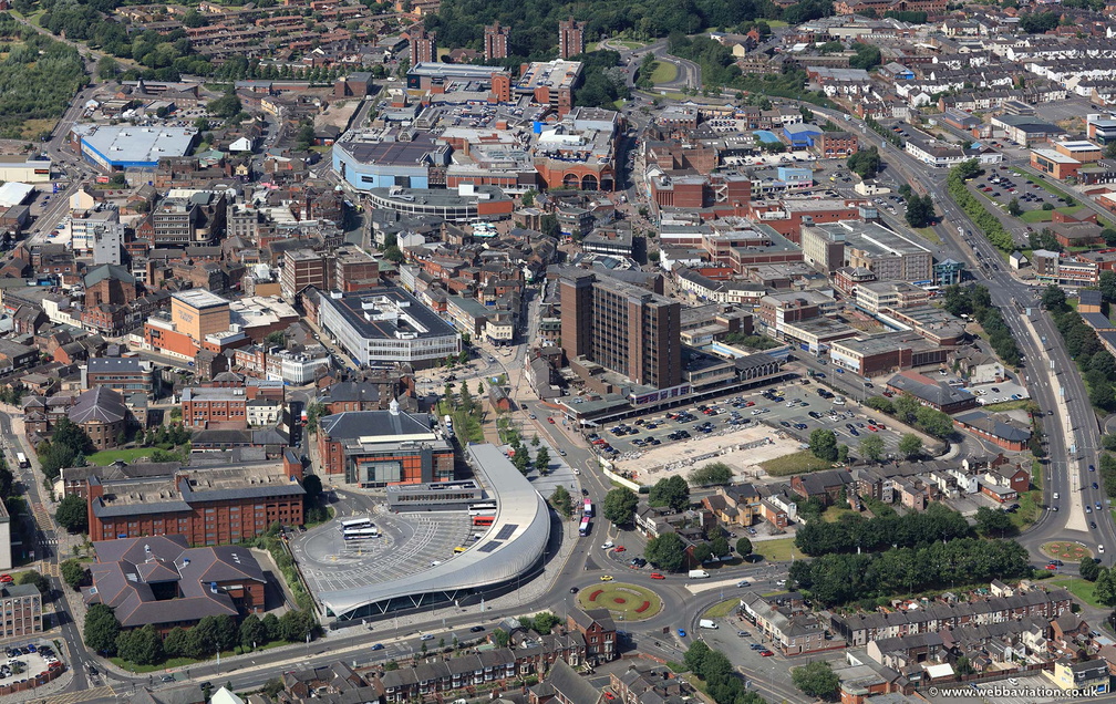  Hanley town centre Stoke-on-Trent from the air