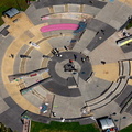 Stoke Plaza,Skatepark  Central forest Park Stoke-on-Trent from the air