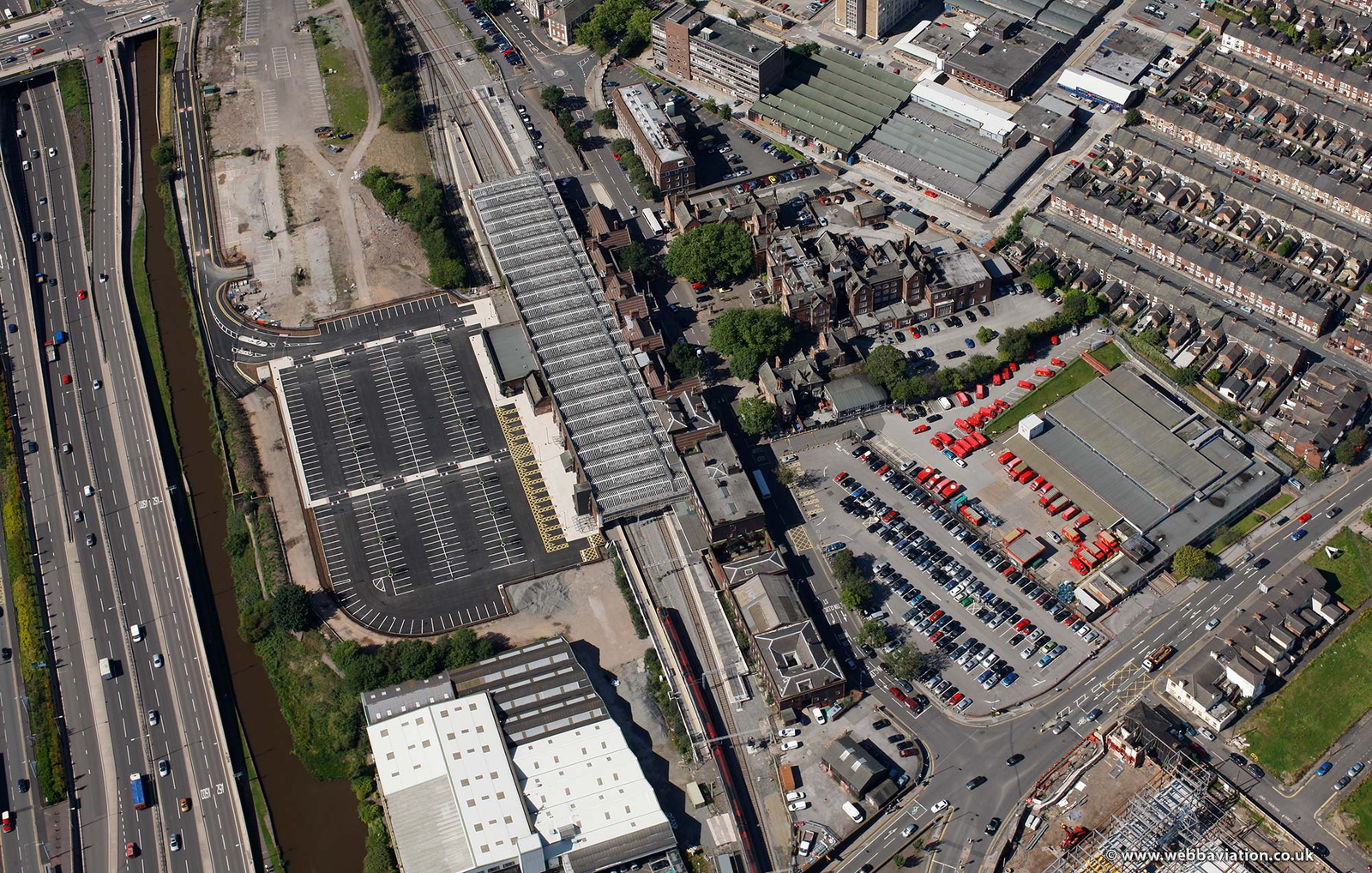 Stoke-on-Trent railway station from the air