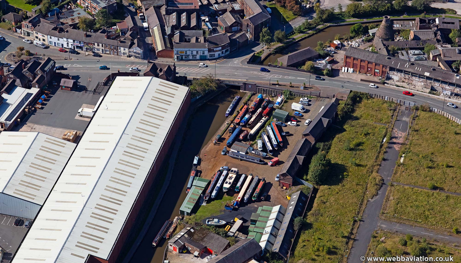 Stoke On Trent Boat Building Company, Longport, Stoke-On-Trent, from the air 