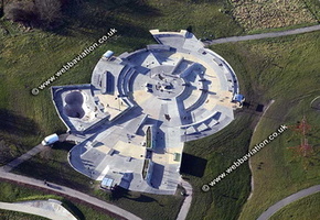Stoke Plaza, Skateboard plaza Central forest ParkStoke-on-Trent Staffordshire aerial photograph 