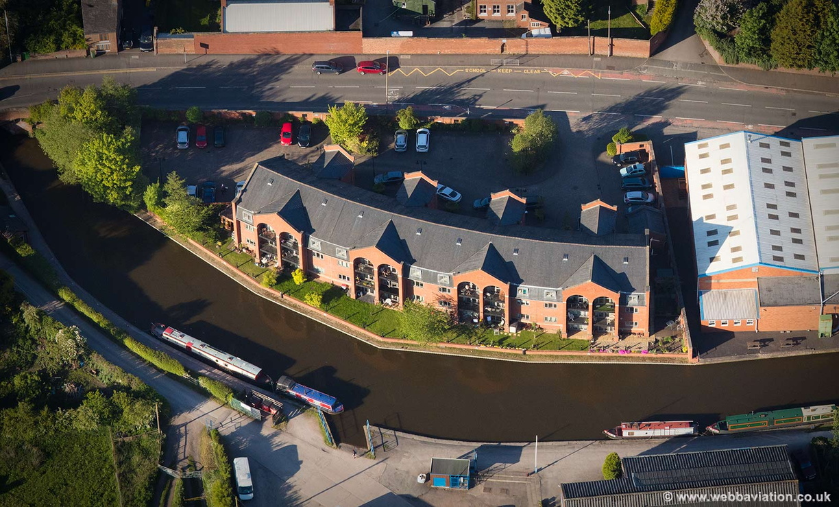 New Canalside Apartments, Stone, Staffordshire aerial photograph