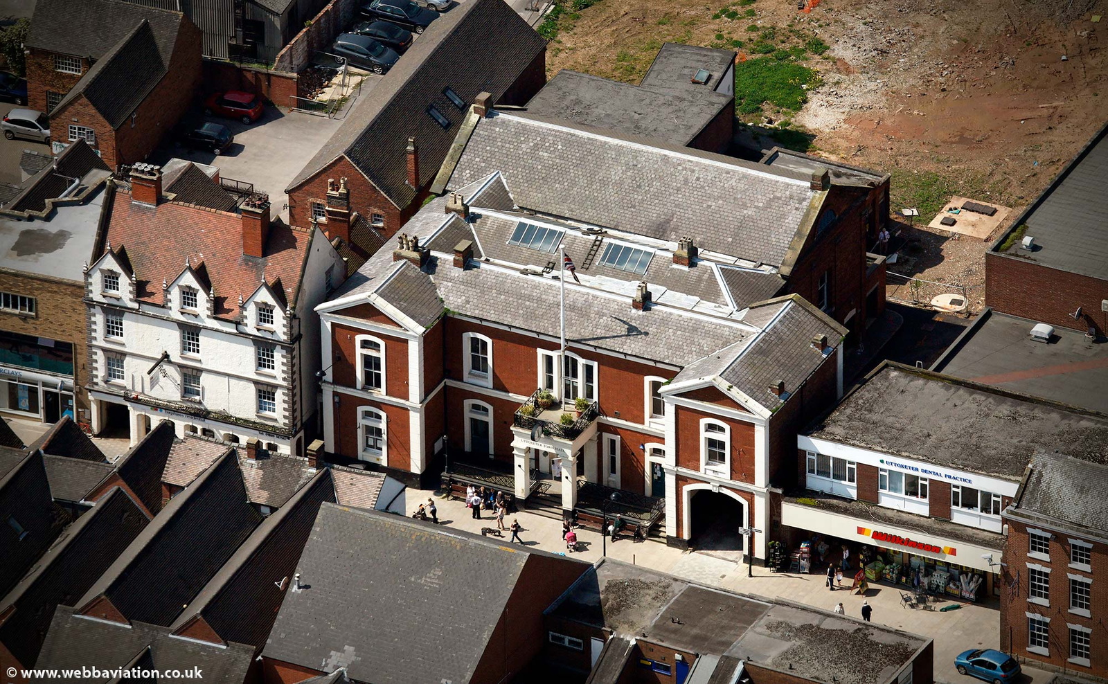 Uttoxeter Town Hall  from the air