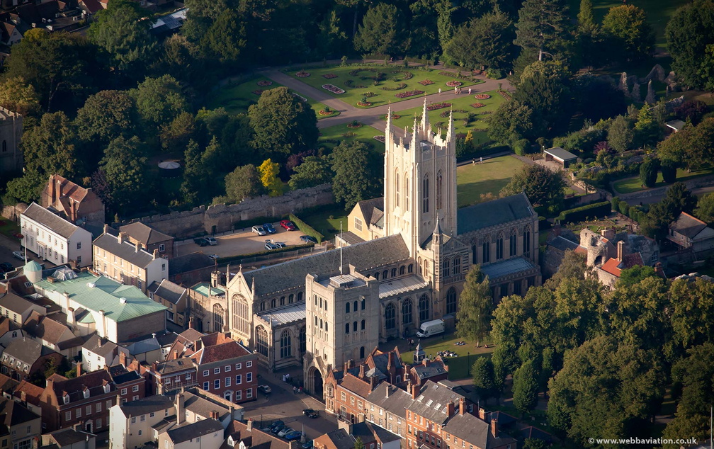 St Edmundsbury Cathedral  Bury St Edmunds from the air