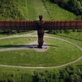The Angel of the North from the air