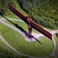 The Angel of the North from the air