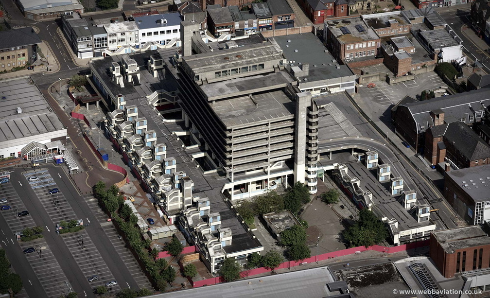 Trinity Square shopping centre Gateshead from the air