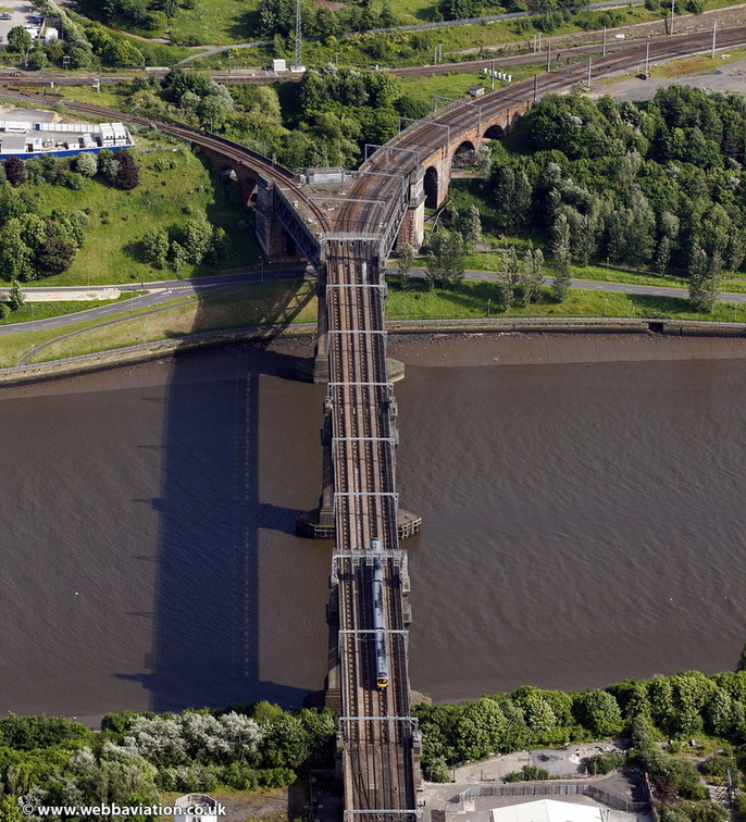  King Edward VII railway bridge over the River Tyne Newcastle  from the air