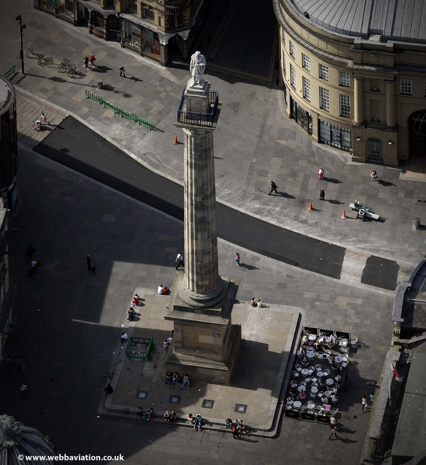 Earl Grey Monument Newcastle upon Tyne aerial photo 