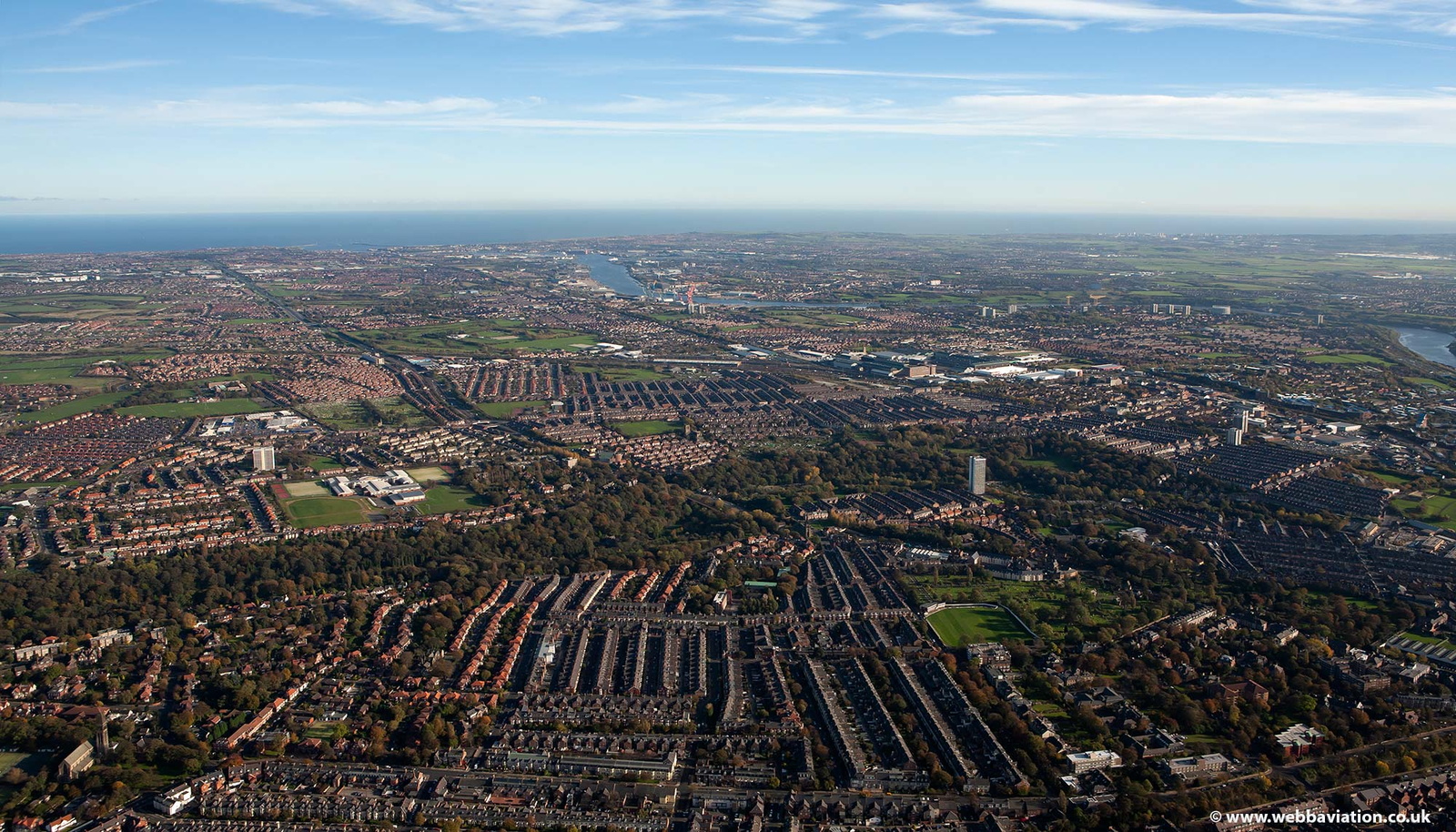 Gosforth Newcastle upon Tyne  from the air