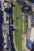 Newcastle West Wall,  city walls from the air