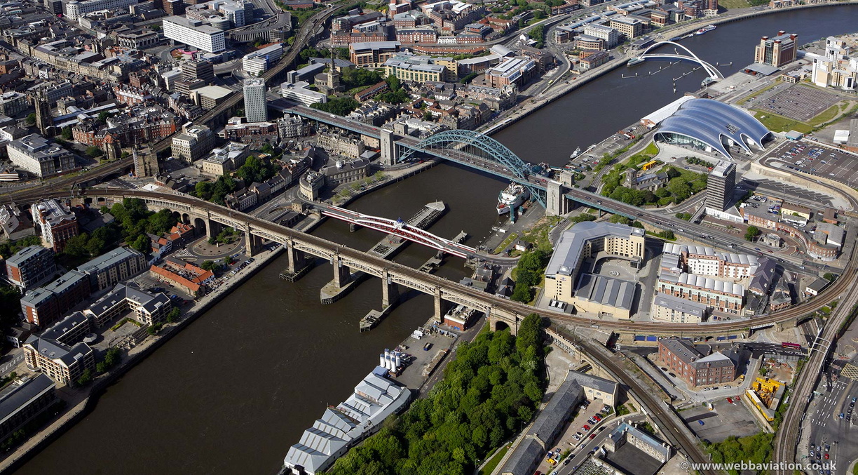 River Tyne at Newcastle upon Tyne   aerial photo 