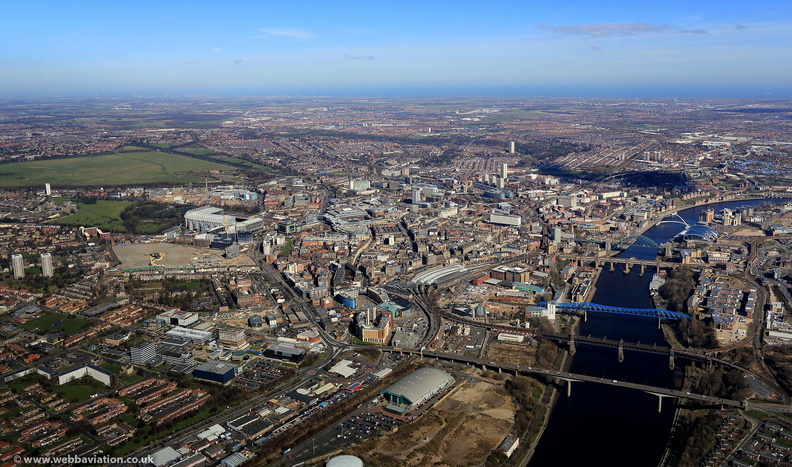 Newcastle upon Tyne and River Tyne aerial photo 