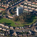 The Spinney tower block, High Heaton. Newcastle  from the air