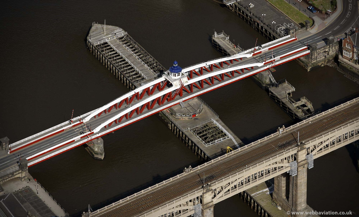 River Tyne Swing Bridge aerial photo 