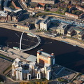 Gateshead Millennium Bridge aerial photo 