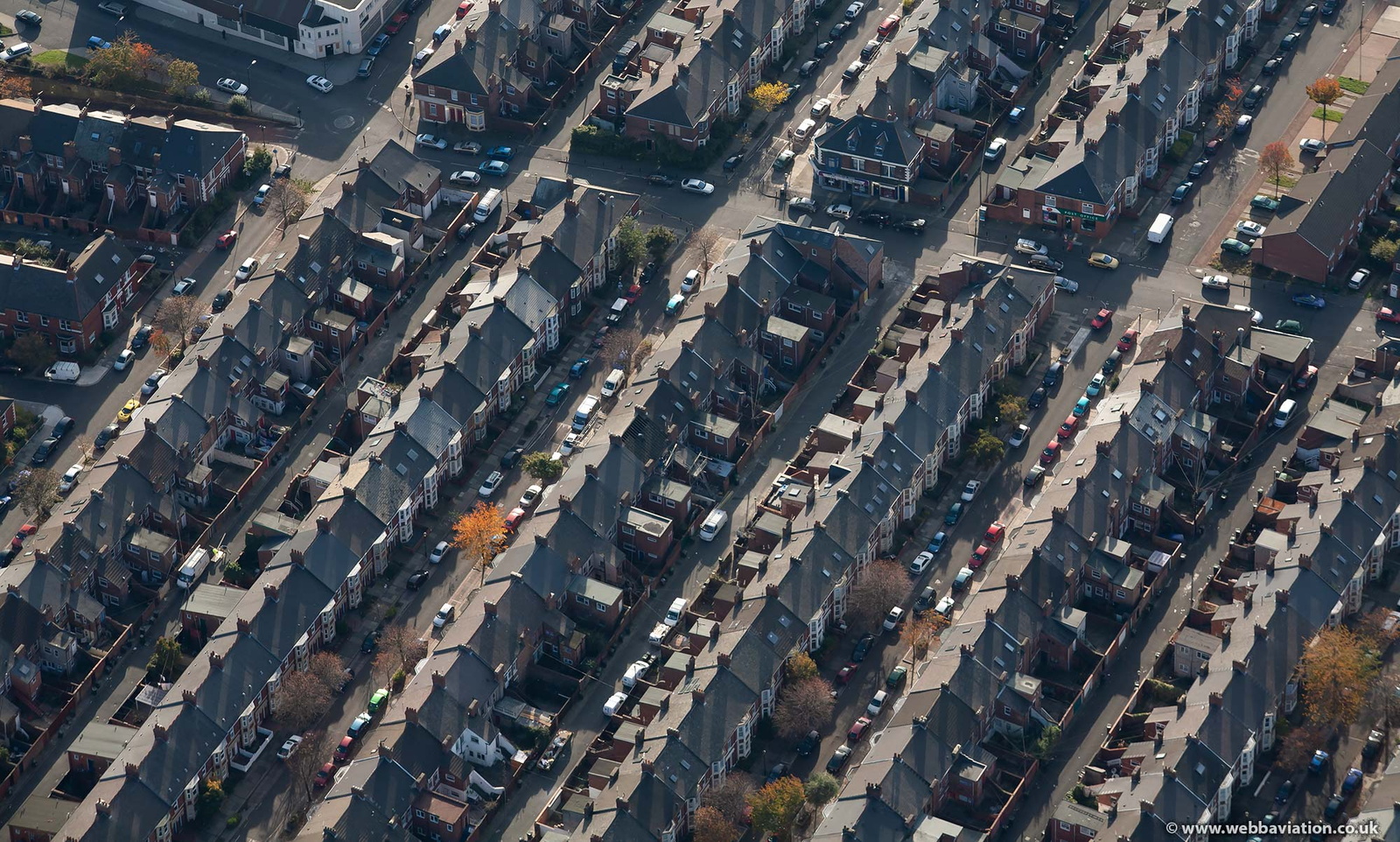  terraced housing  in Newcastle upon Tyne  from the air