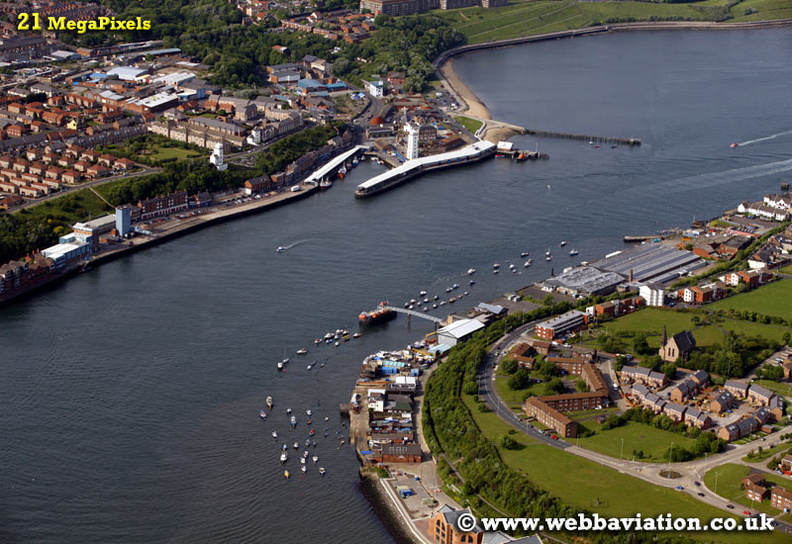 Fish Quay North Shields North Tyneside Tyne and Wear aerial photograph 