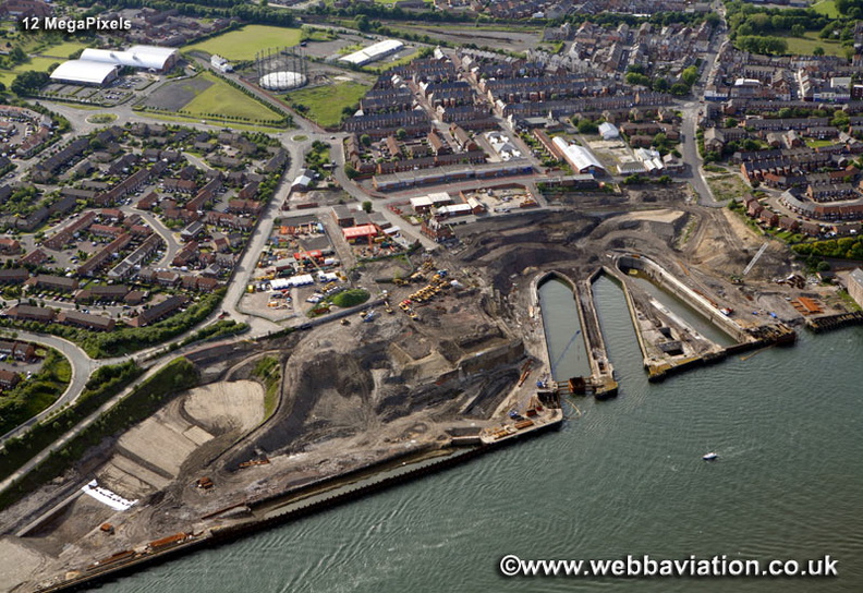 Smiths Docks North Shields North Tyneside Tyne and Wear aerial photograph 