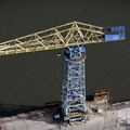 giant dock crane at  Swan Hunters Shipyard from the air