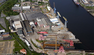 Swan Hunters Shipyard from the air